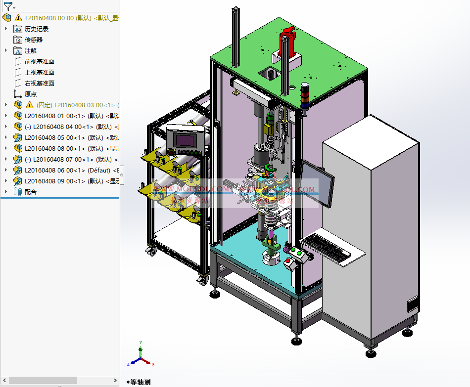 减震器组装设备3D模型, 汽车减震器全自动装配测试一体机 CAD图纸下载 最新3D模型下载_solidworks格式_机械设计图纸