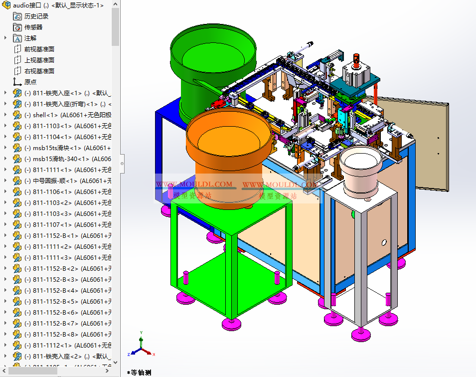 接口组装机3D模型, Type-C/USB/HDMI连接器全自动装配设备 CAD图纸下载 最新3D模型下载_solidworks格式_机械设计图纸