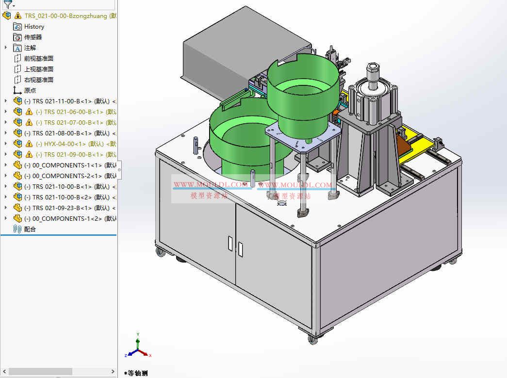 气动压销机3D模型, 自动销钉压入设备 CAD图纸下载（含安全防护+到位检测） 最新3D模型下载_solidworks格式_机械设计图纸