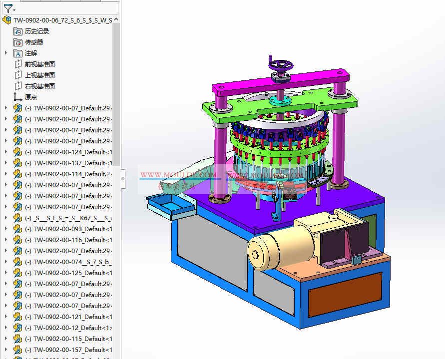 瓶盖凸轮组装机3D模型, 翻盖/泵头自动装配设备 CAD图纸下载 最新3D模型下载_solidworks格式_机械设计图纸